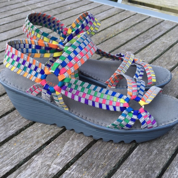 Bernie Mev. Multi Colour Elastic Strap Sandal - Picture 2 of 9